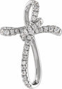 14K White Gold 1/5 CTW Natural Diamond Cross Pendant