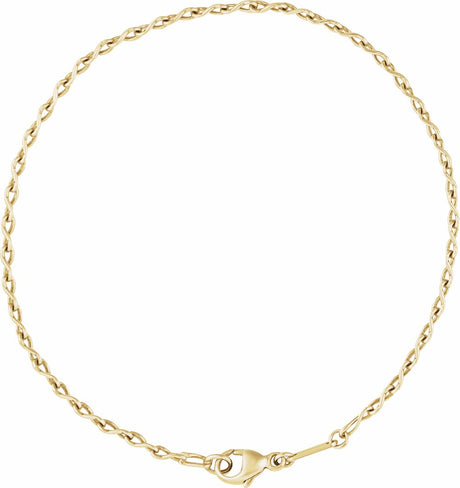 14K Yellow Gold 2 mm Figure 8 7" Chain