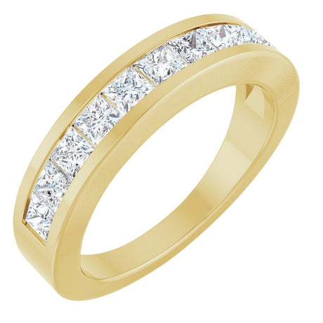 14K Yellow 1 CTW Natural Diamond Channel-Set Anniversary Band Size 7