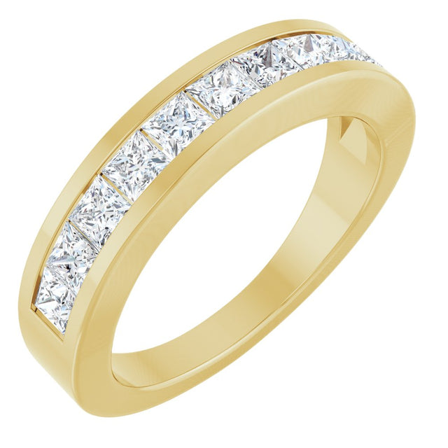 14K Yellow 1 CTW Natural Diamond Channel-Set Anniversary Band Size 7