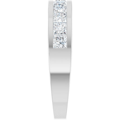14K White Gold 1 CTW Natural Diamond Channel-Set Anniversary Band Size 7