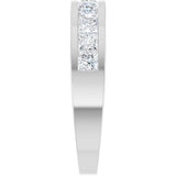 14K White Gold 1 CTW Natural Diamond Channel-Set Anniversary Band Size 7