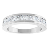 14K White Gold 1 CTW Natural Diamond Channel-Set Anniversary Band Size 7