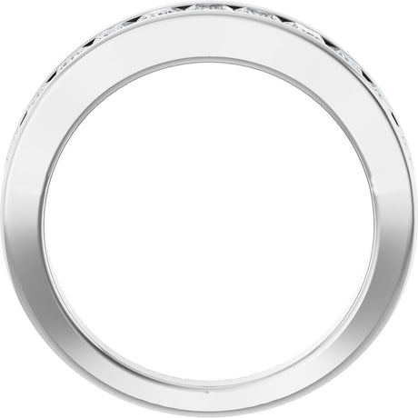 14K White 1 CTW Natural Diamond Channel-Set Anniversary Band Size 7