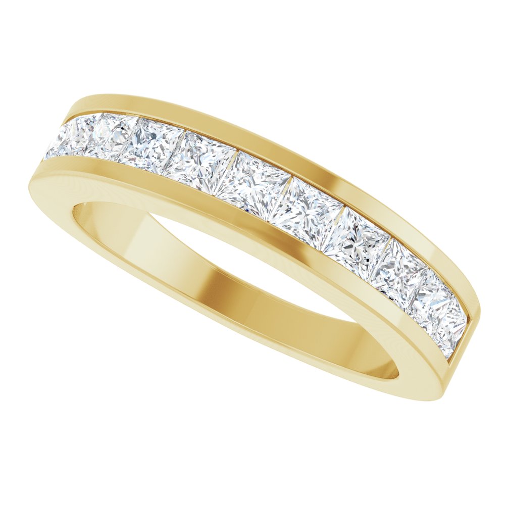 14K Yellow 1 CTW Natural Diamond Channel-Set Anniversary Band Size 7