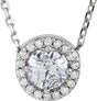 14K White 1/4 CTW Lab-Grown Diamond Halo-Style 16" Necklace