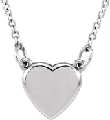 14K White Heart 18" Necklace