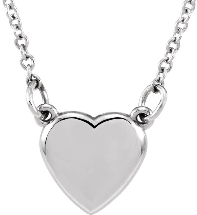14K White Heart 18" Necklace