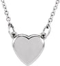 14K White Heart 18" Necklace