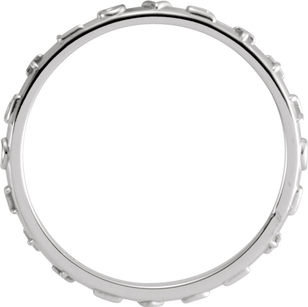 14K White True Love Chastity Ring Size 9