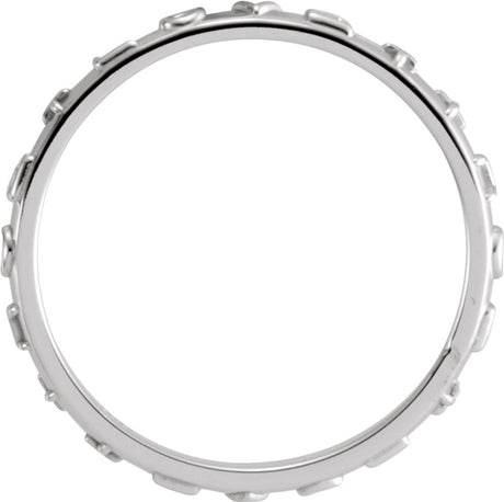 14K White True Love Chastity Ring Size 9