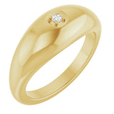 14K Yellow Gold .03 CT  Lab-Grown  Diamond Solitaire Band