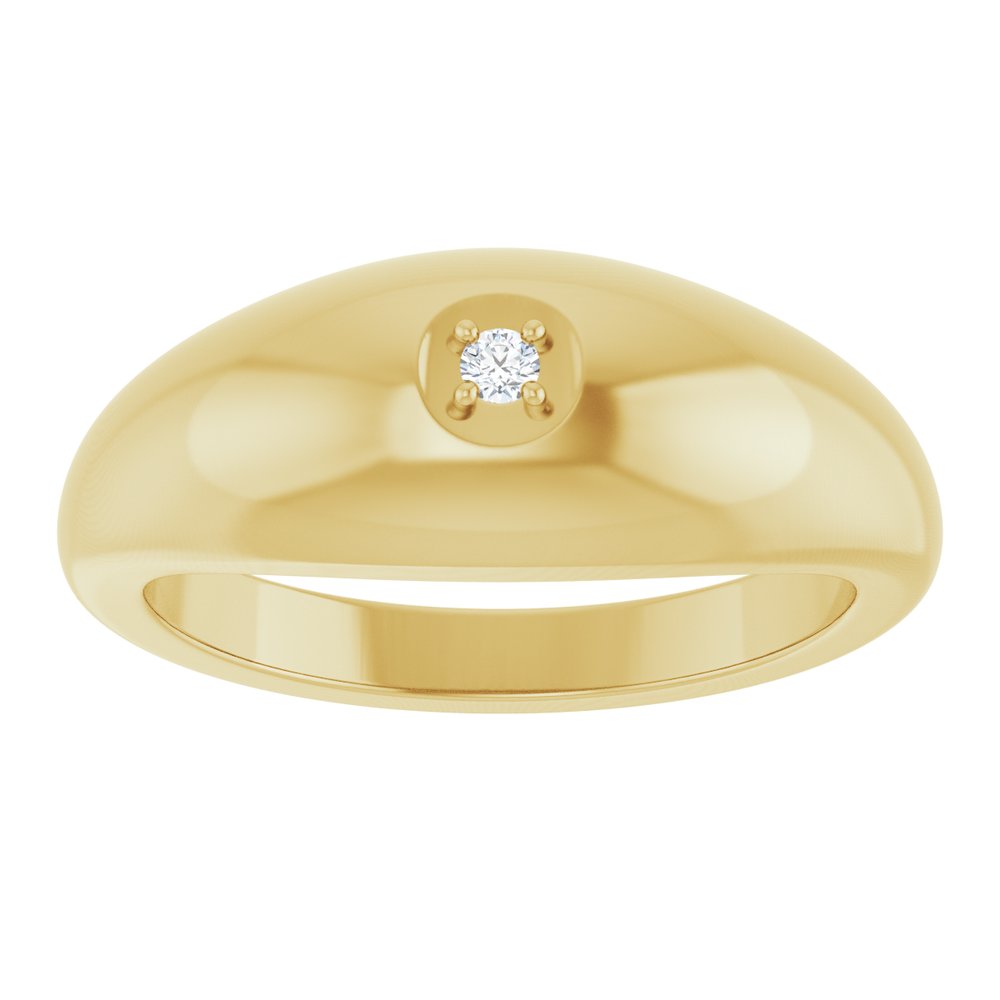14K Yellow Gold .03 CT  Lab-Grown  Diamond Solitaire Band