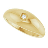 14K Yellow Gold .03 CT  Lab-Grown  Diamond Solitaire Band