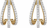 14K Yellow Gold 1/2 CTW Natural Diamond 14 mm Hoop Earrings