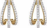 14K Yellow Gold 1/2 CTW Natural Diamond 14 mm Hoop Earrings