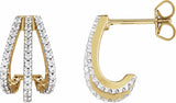 14K Yellow Gold 1/2 CTW Natural Diamond 14 mm Hoop Earrings