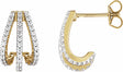 14K Yellow Gold 1/2 CTW Lab-Grown Diamond 14 mm Hoop Earrings