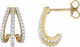 14K Yellow Gold 1/2 CTW Lab-Grown Diamond 14 mm Hoop Earrings