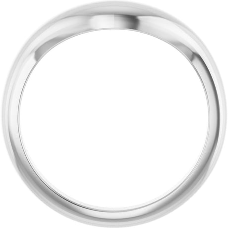 14K White Gold Contour Band