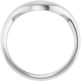 14K White Gold Contour Band