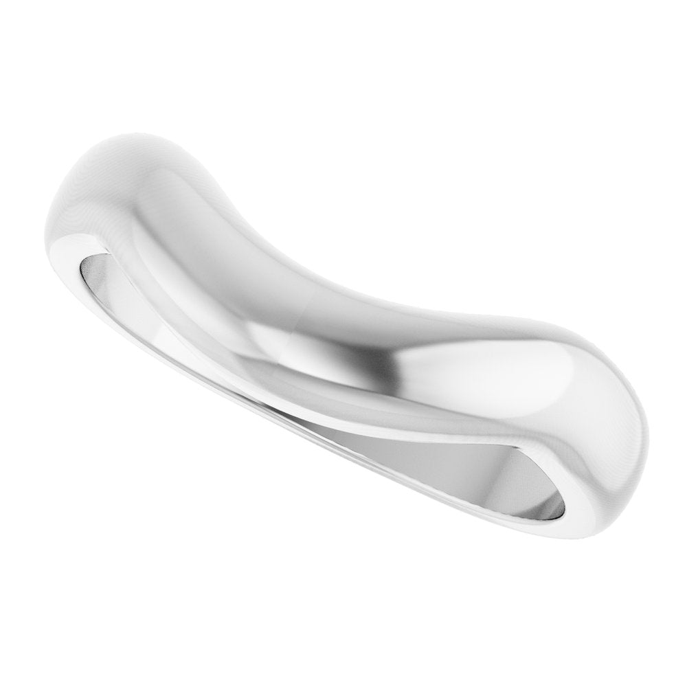14K White Gold Contour Band
