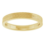 14K Yellow Gold 3 mm Wheat Patterned Band Size 7