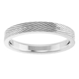 14K White Gold 3 mm Wheat Patterned Band Size 7