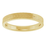 14K Yellow Gold 3 mm Wheat Patterned Band Size 6