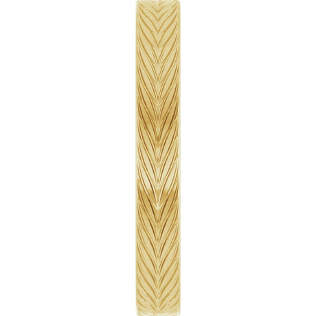 14K Yellow Gold 3 mm Wheat Patterned Band Size 6