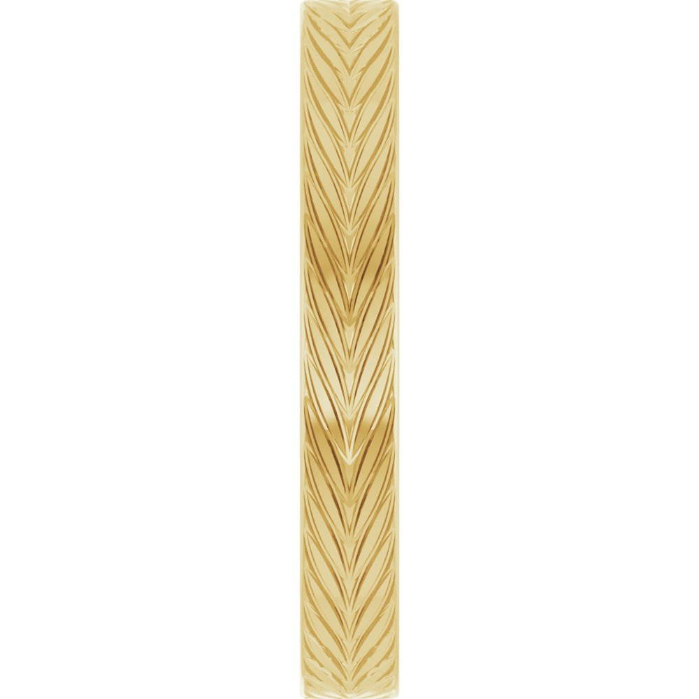 14K Yellow Gold 3 mm Wheat Patterned Band Size 6