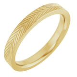 14K Yellow Gold 3 mm Wheat Patterned Band Size 6