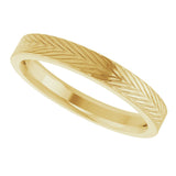 14K Yellow Gold 3 mm Wheat Patterned Band Size 7