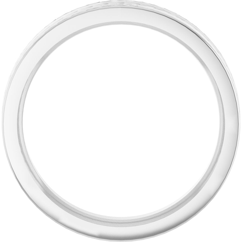 14K White Gold 4 mm Wheat Patterned Band
