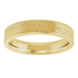 14K Yellow Gold 4 mm Wheat Patterned Band Size 7