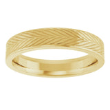14K Yellow Gold 4 mm Wheat Patterned Band Size 7