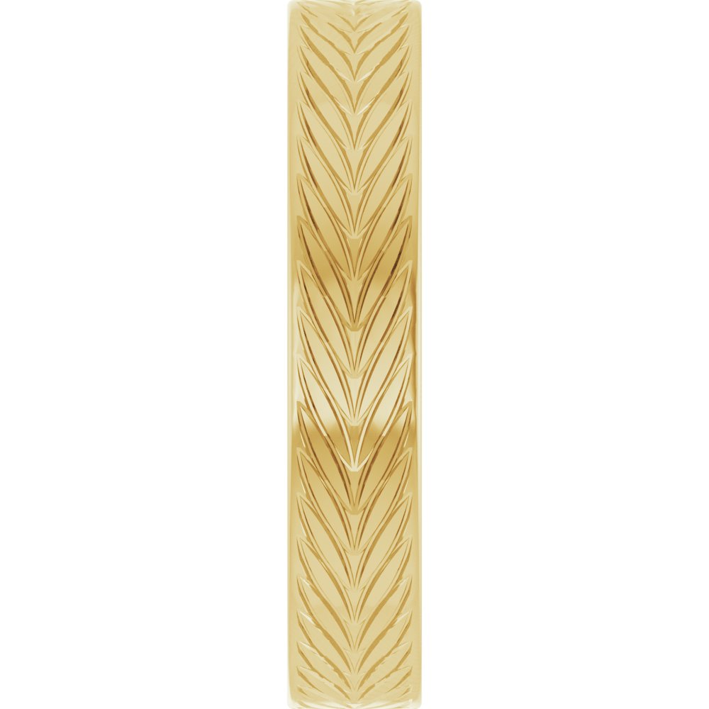 14K Yellow Gold 4 mm Wheat Patterned Band Size 7