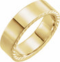 10K Yellow Gold 7 mm Rope Edge Flat Band Size 10