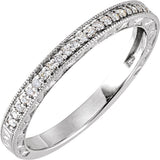 14K White Gold 1/8 CTW Natural Diamond Anniversary and