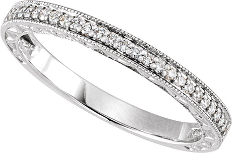 14K White Gold 1/8 CTW Natural Diamond Anniversary and