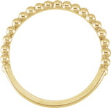 14K Yellow Gold Beaded Band