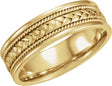 14K Yellow Gold 6.75 mm Rope Hand-Woven Comfort-Fit Flat Band  Size 12