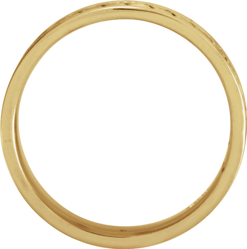 14K Yellow Gold 6.75 mm Rope Hand-Woven Comfort-Fit Flat Band  Size 12