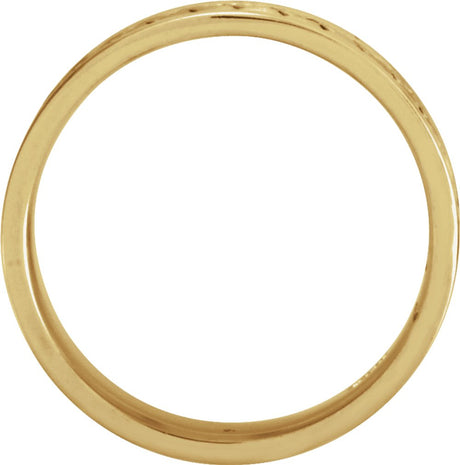 14K Yellow Gold 6.75 mm Rope Hand-Woven Comfort-Fit Flat Band  Size 12