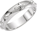 Sterling Silver 5 mm Rosary Ring Size 6 