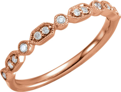 14K Rose Gold 1/8 CTW Natural Diamond Stackable Ring