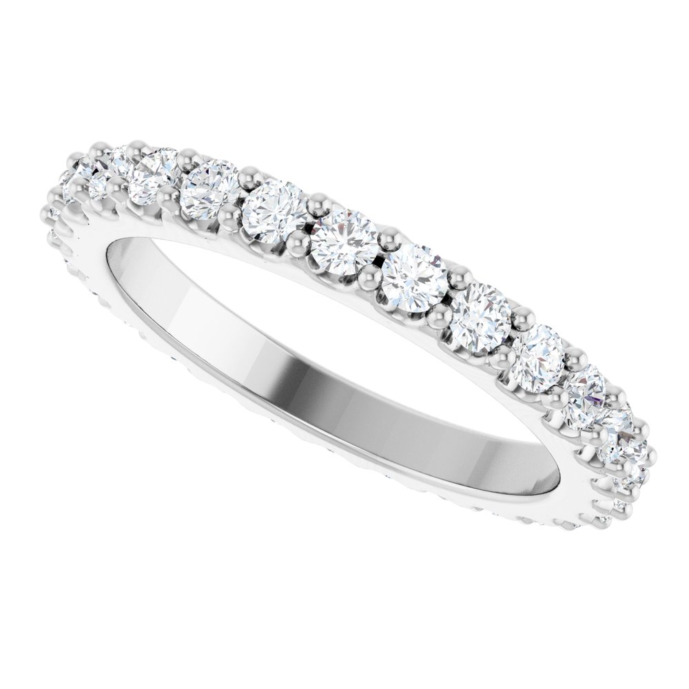 14K White Gold 3/4 CTW Lab-Grown Diamond Eternity Band Size 5.5