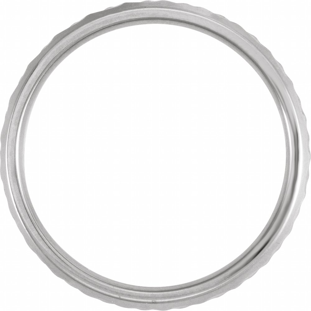 14K White Gold 6 mm Patterned Band Size 7