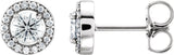 14K White Gold 1/2 CTW Natural Diamond Halo-Style Earrings