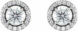 14K White Gold 1/2 CTW Natural Diamond Halo-Style Earrings